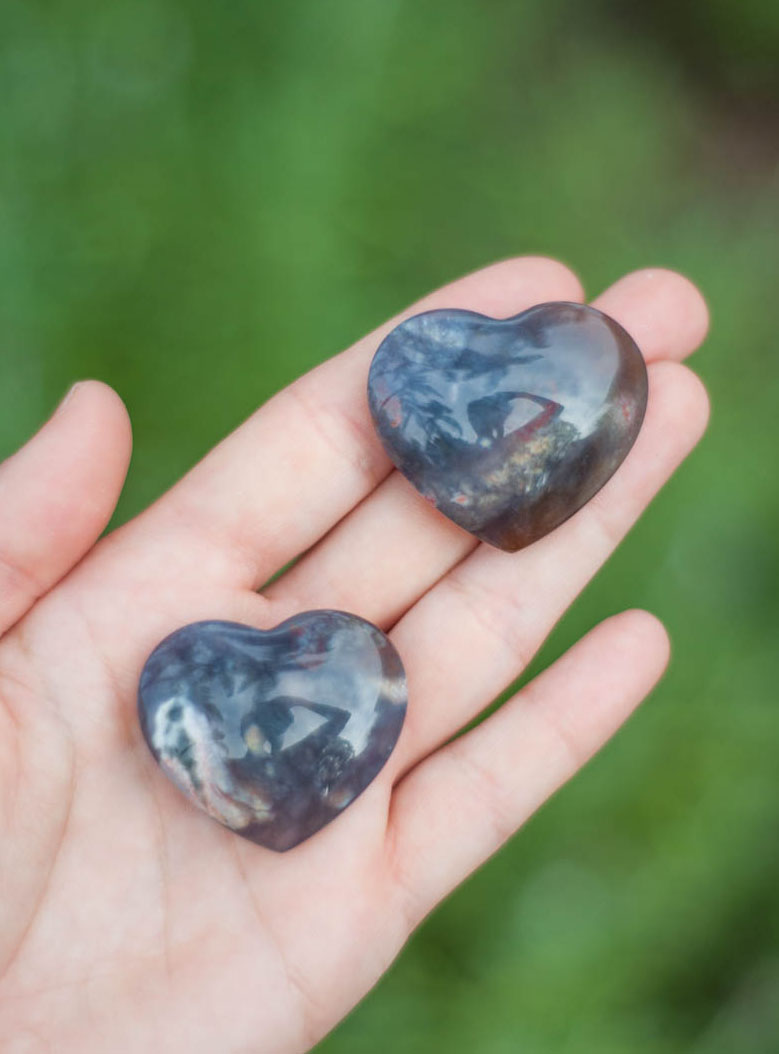 Purple Chalcedony Heart - small
