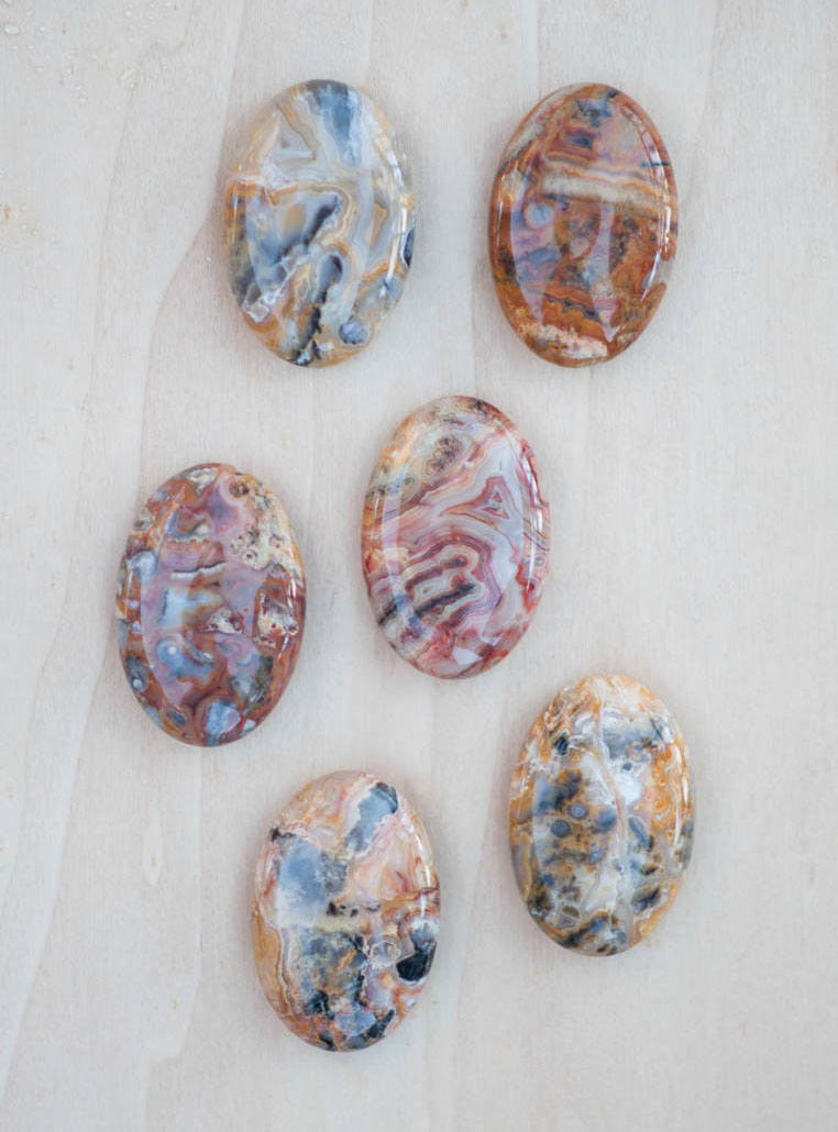 Crazy Lace Agate Palm Stone