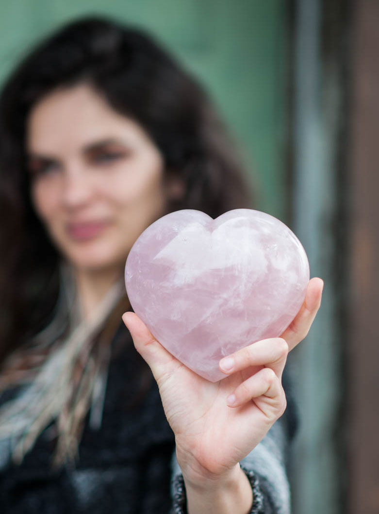 Rose Quartz Large Heart