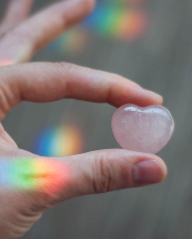 Rose Quartz Heart Crystal - small