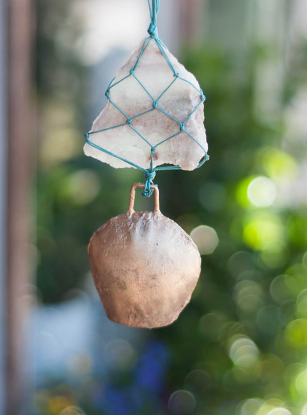 Upcycled Light Green Quartz Bell