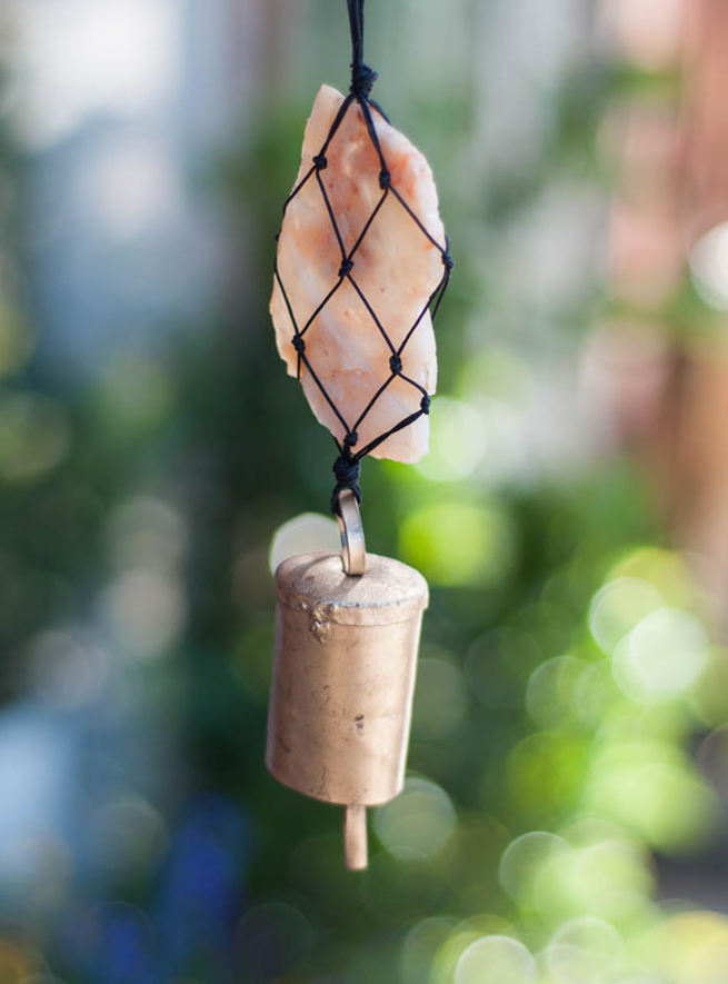 Upcycled Peach Quartz Bell