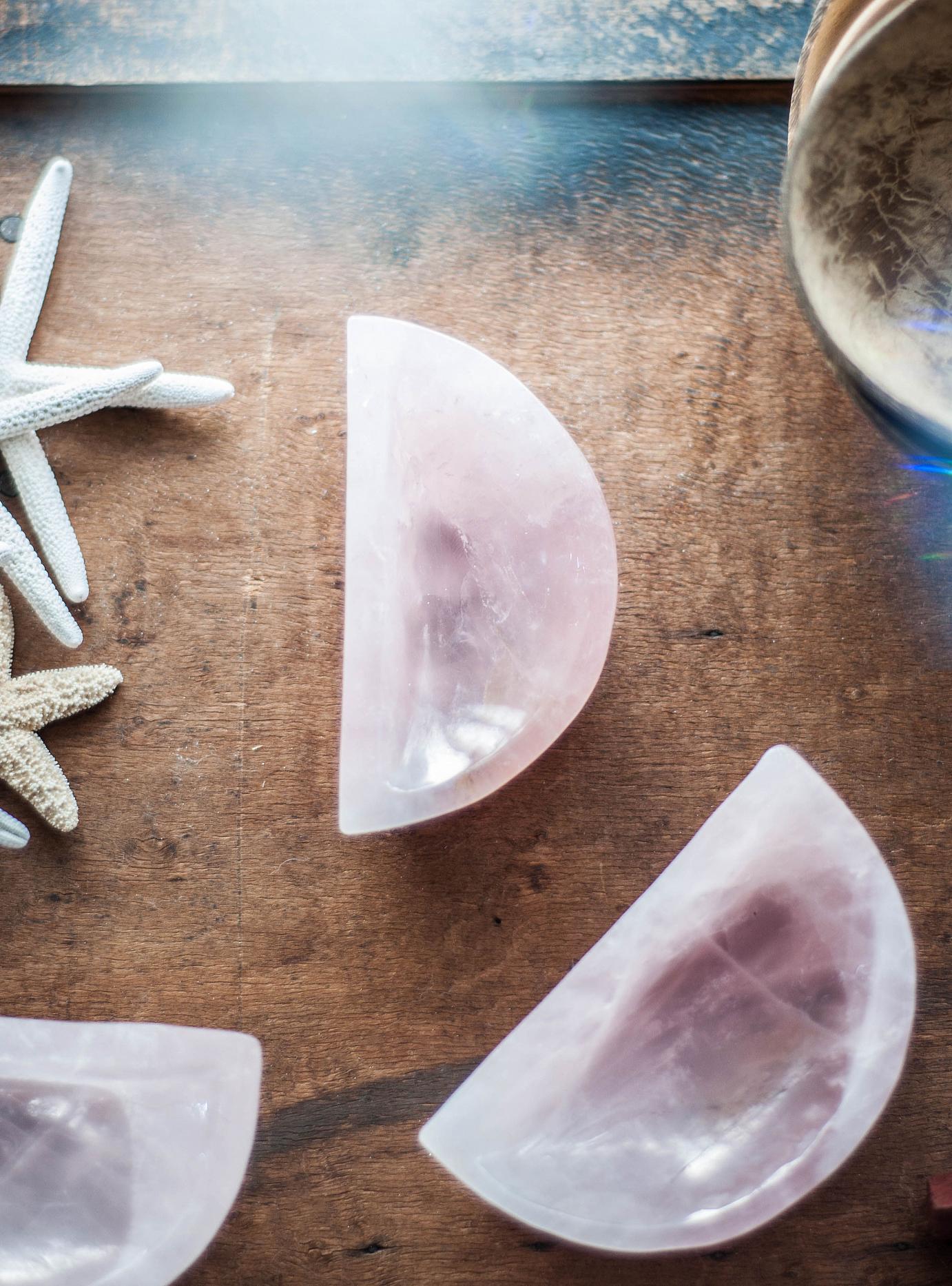 Rose Quartz Moon Bowl