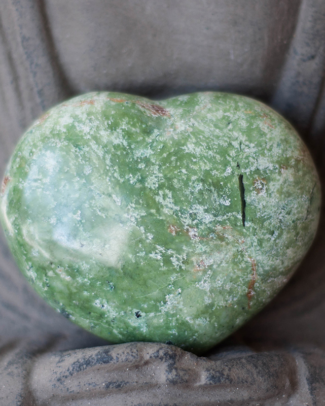 Green Opal Heart Large