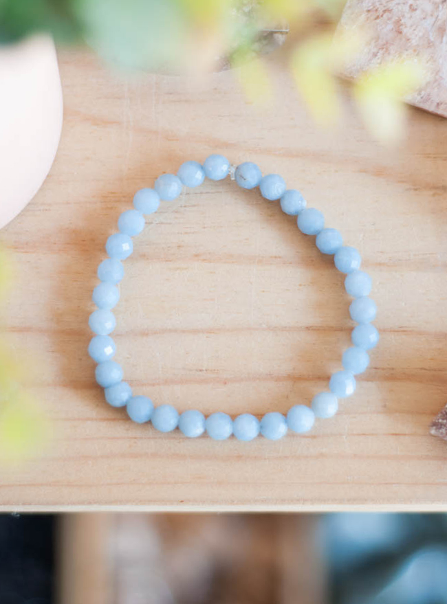 Angelite Bracelet 6mm faceted