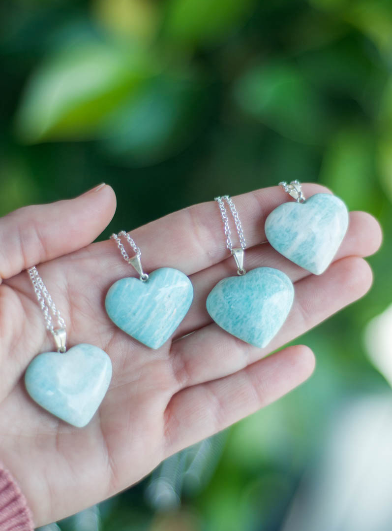 Amazonite Heart Pendant
