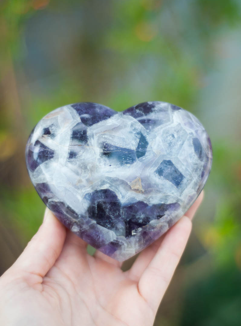 Chevron Amethyst Heart - large