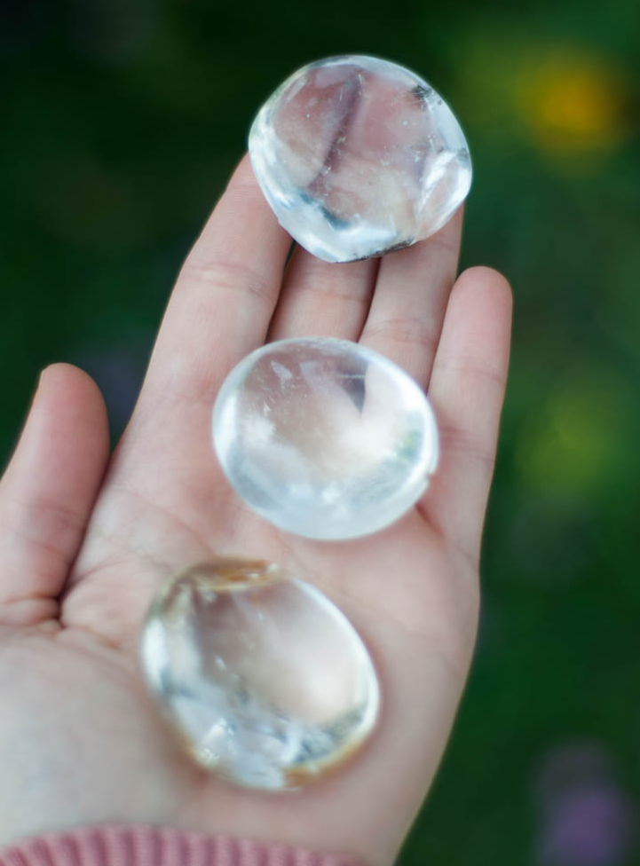 Clear Quartz Palm Stone 