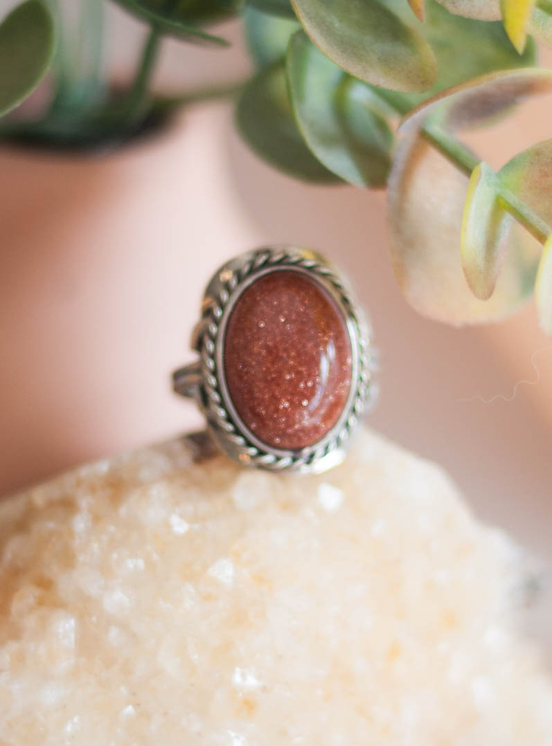 Goldstone Adjustable Ring
