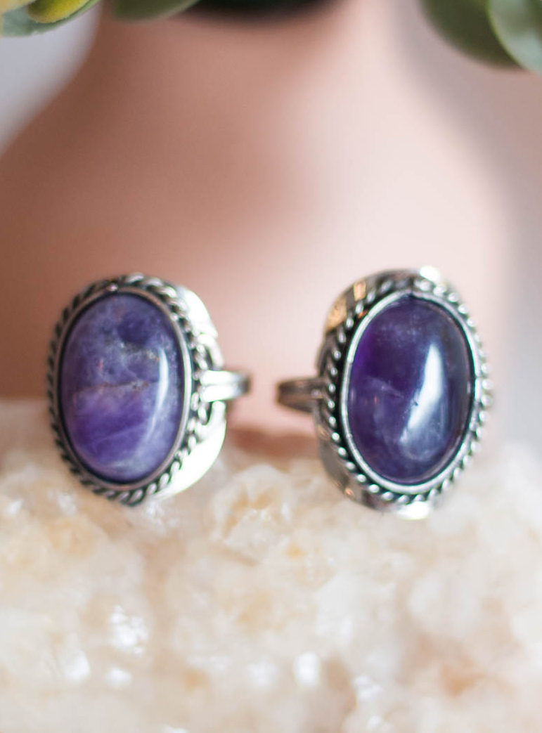 Amethyst Adjustable Ring