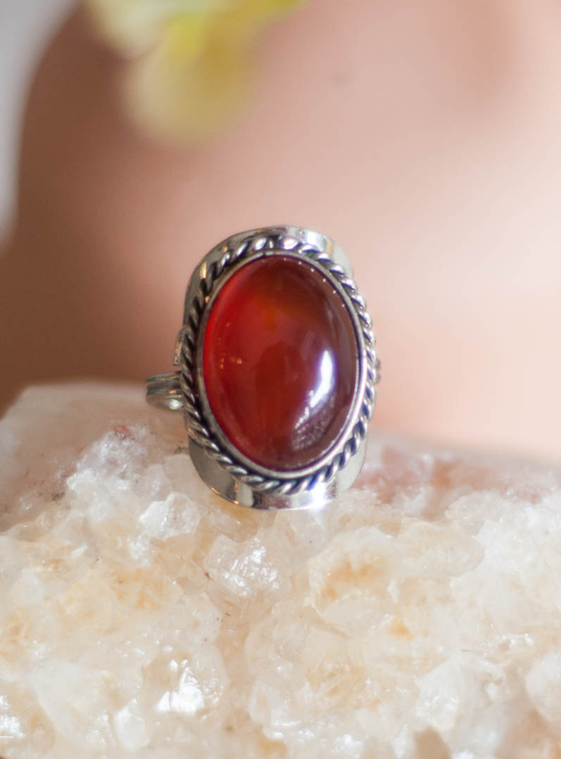 Carnelian Adjustable Ring