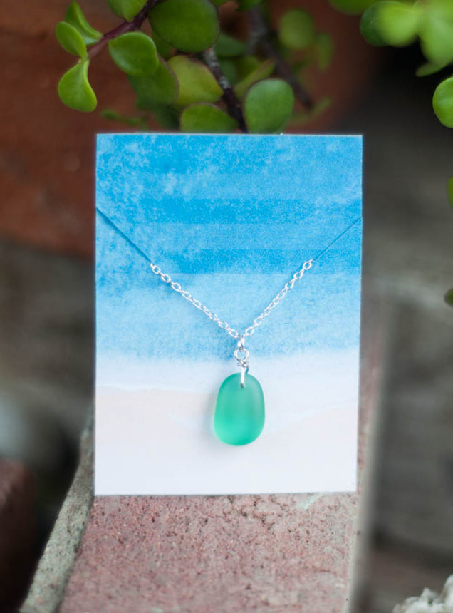 Seafoam Green Sea Glass Pendant