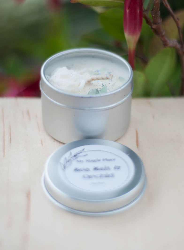 Sea Salt and Orchid Tin Candle