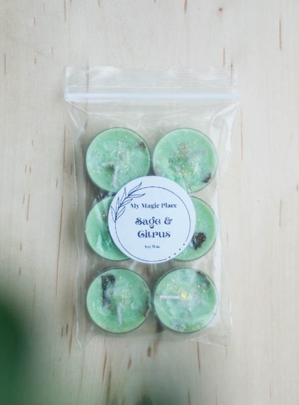 Tealight 6 Pack - Sage and Citrus