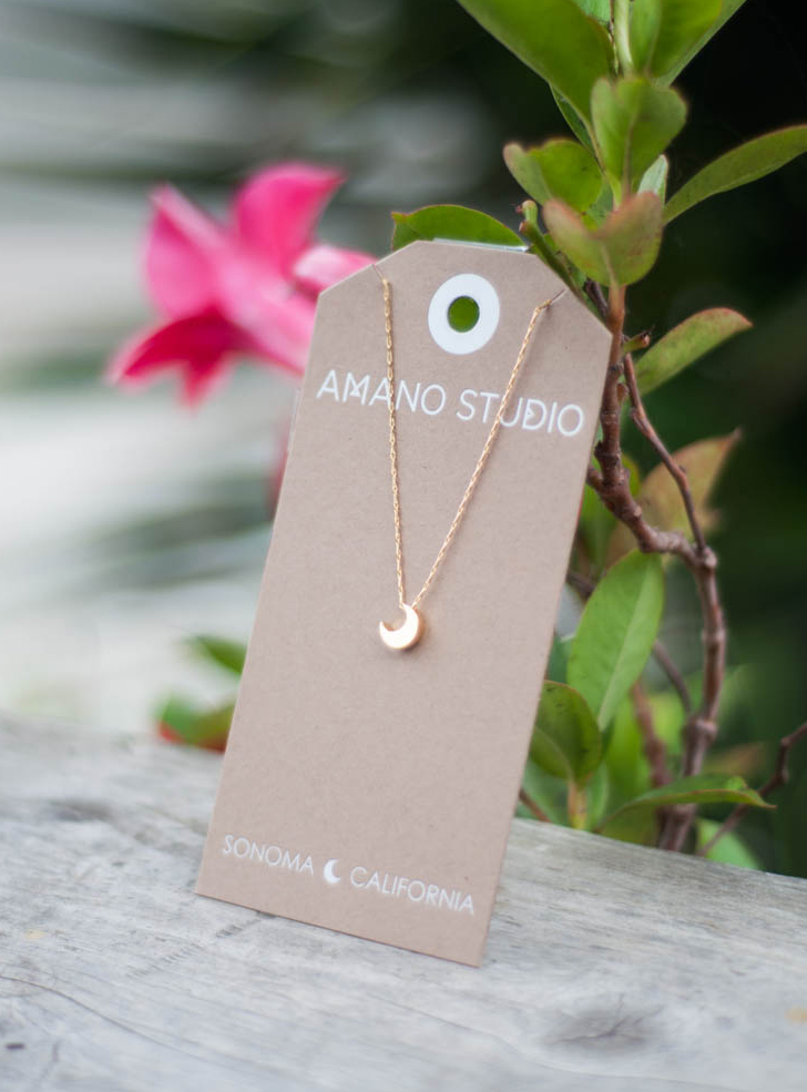 Tiny Gold Moon Necklace