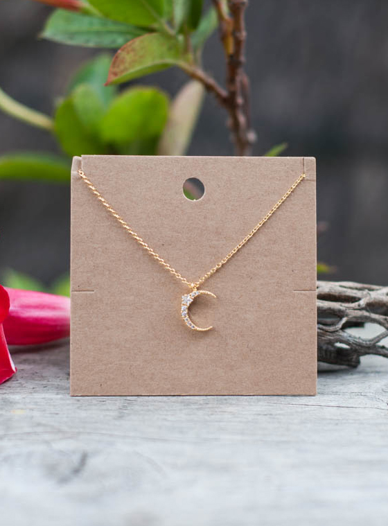 Crescent Gold Dipped Moon Pendant