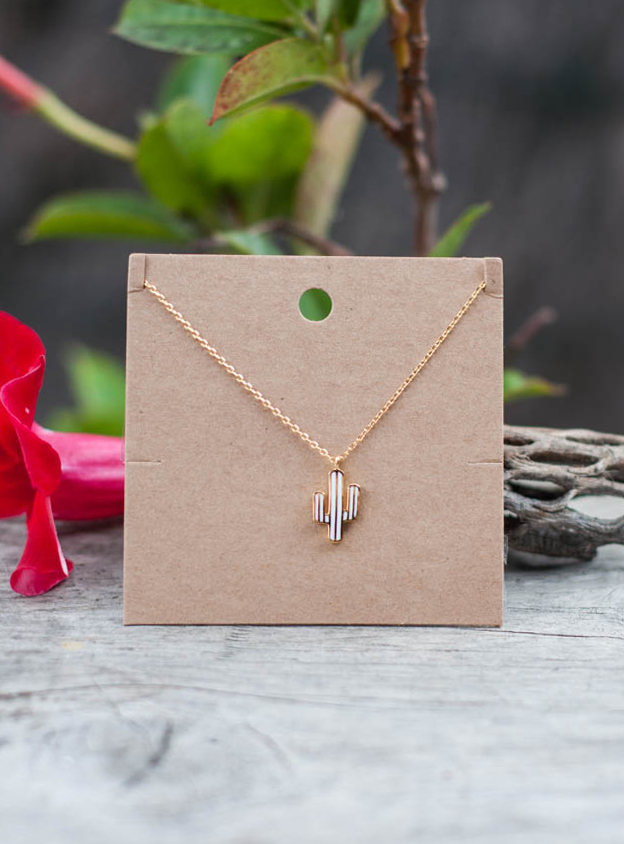 Cactus Gold Dipped Pendant