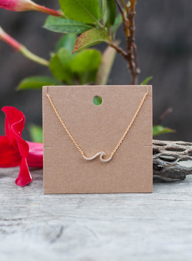 Beach Wave Gold Dipped Pendant
