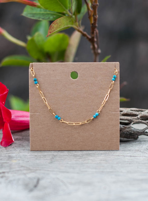 Turquoise Gold Dipped Necklace