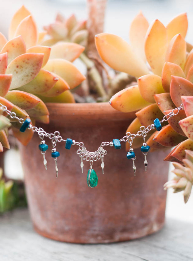 Chrysocolla Anklet