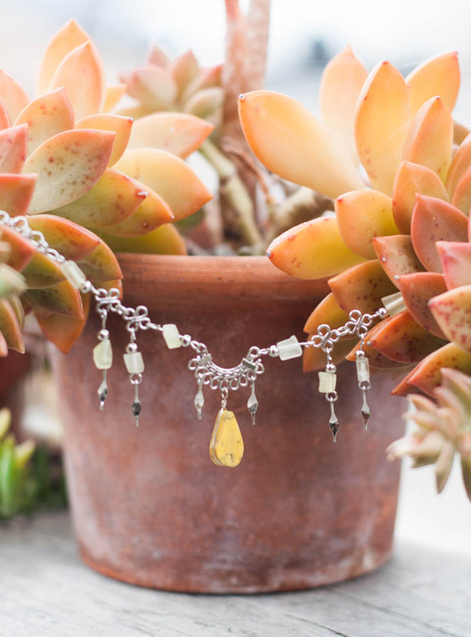 Yellow Howlite Anklet