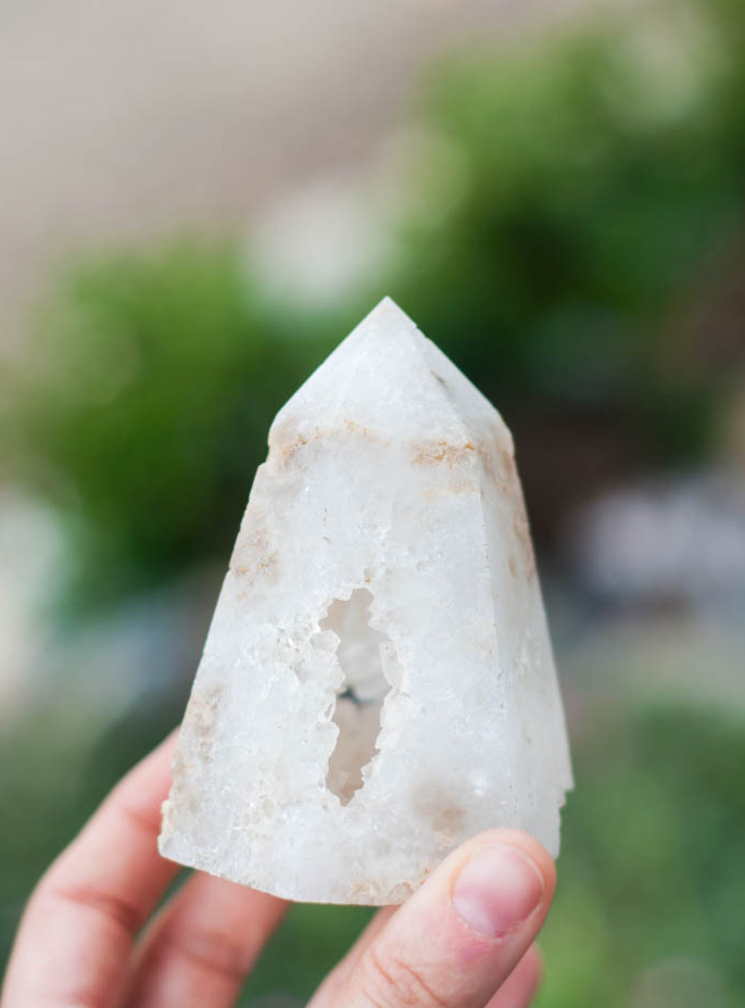 Snow Quartz Geode Tower #1