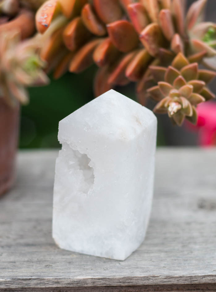 Snow Quartz Geode Tower #4