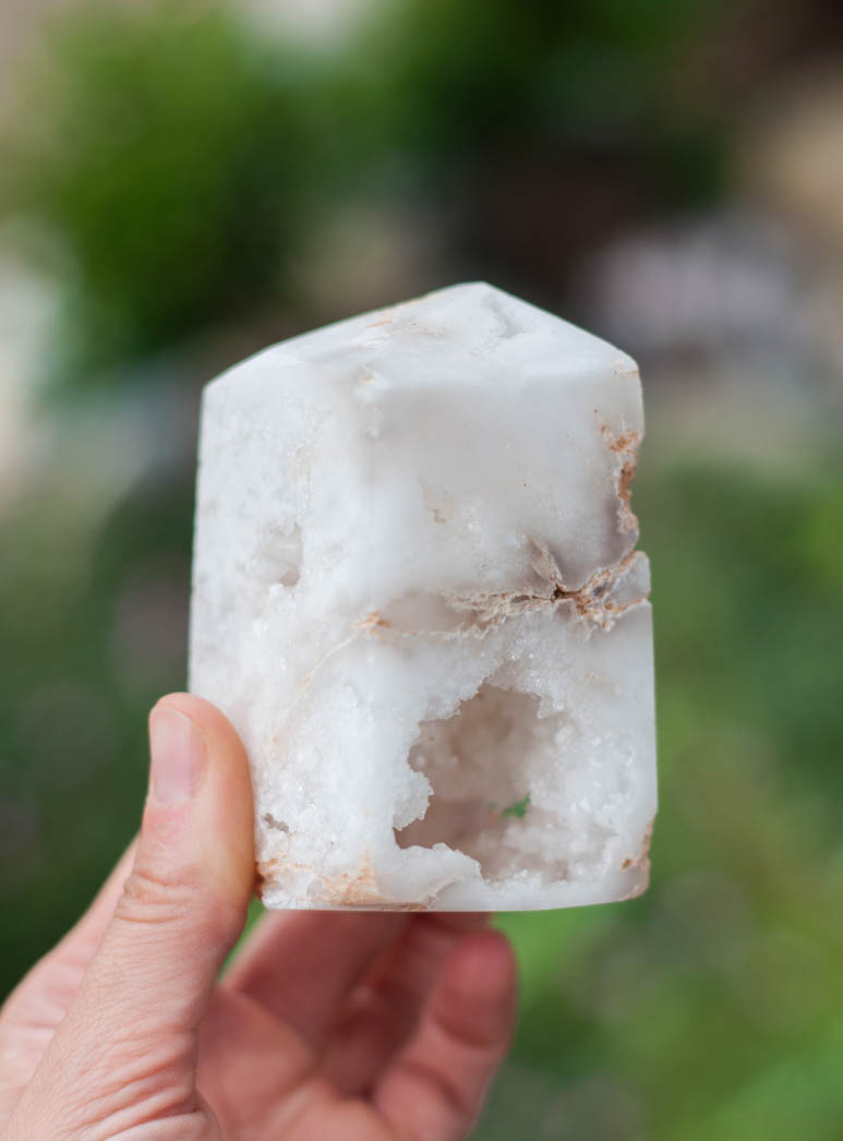 Snow Quartz Geode Tower #5