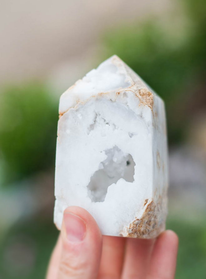 Snow Quartz Geode Tower #6