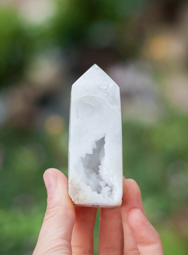 Snow Quartz Geode Tower #7