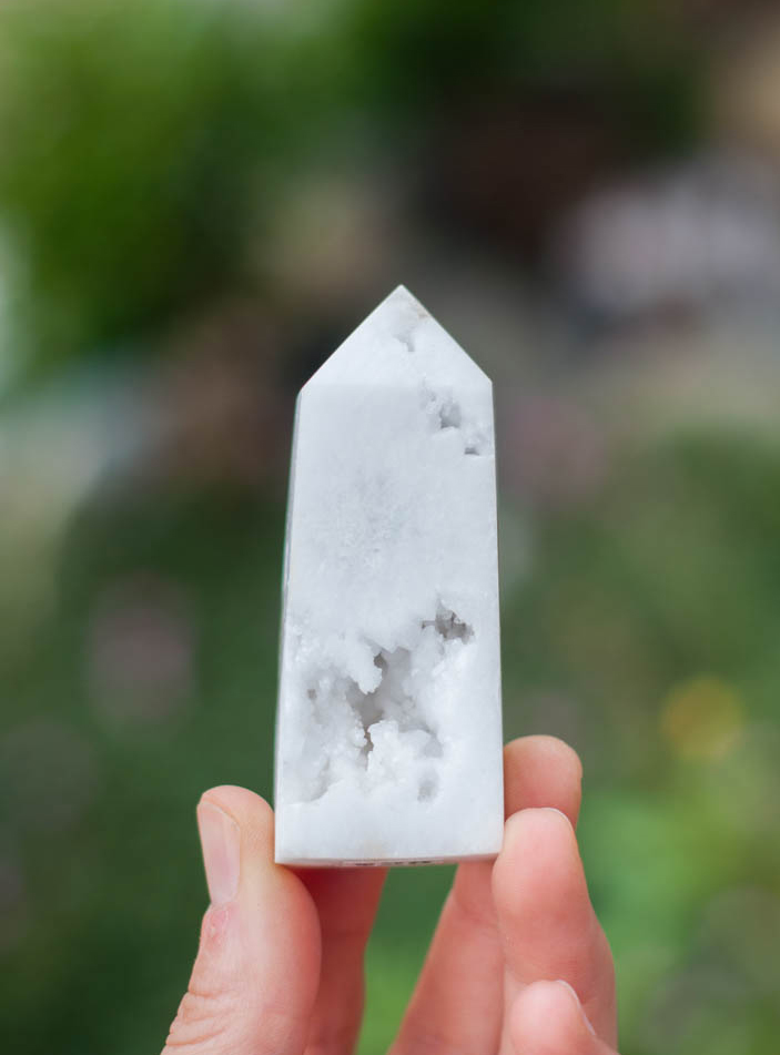 Snow Quartz Geode Tower #8