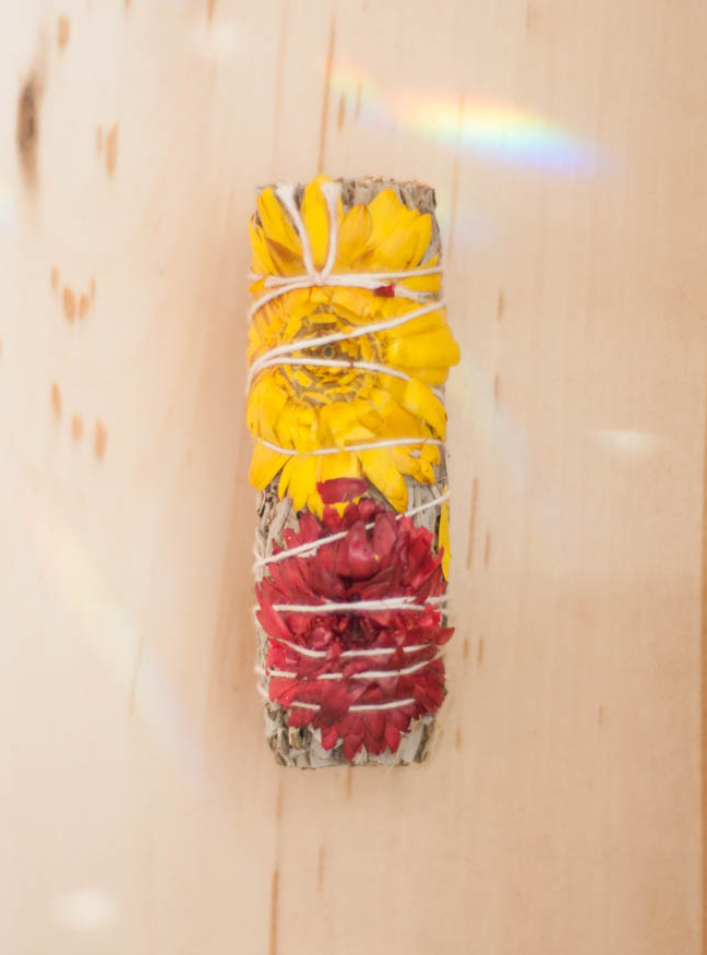 White Sage Decorated with Bougainvillea Flowers