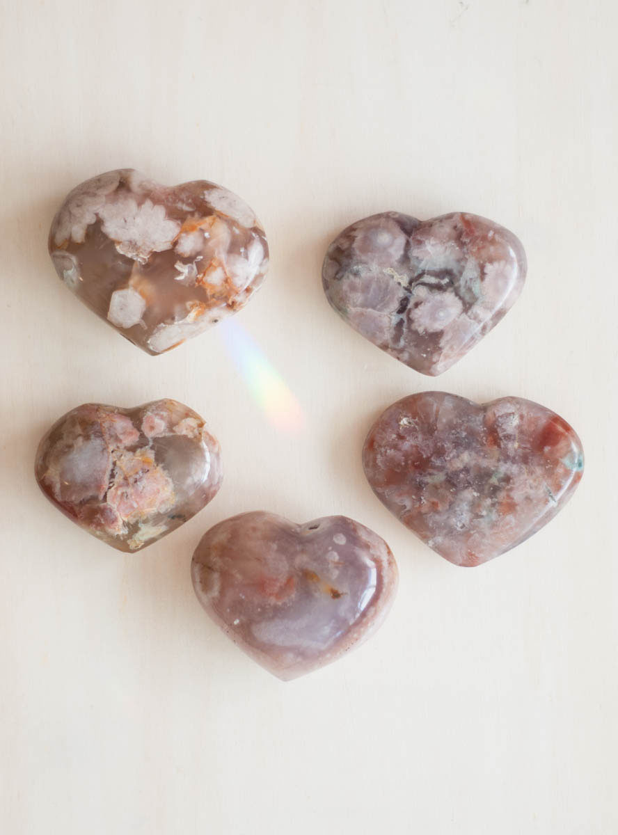 Flower Agate Heart