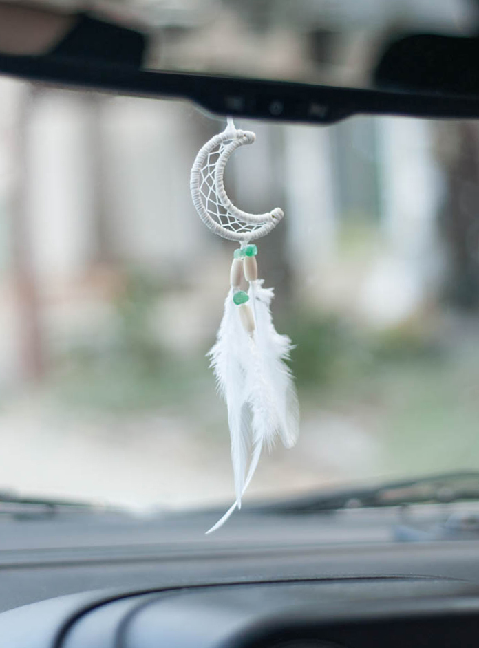 Moon Dreamcatcher - car or Christmas ornament