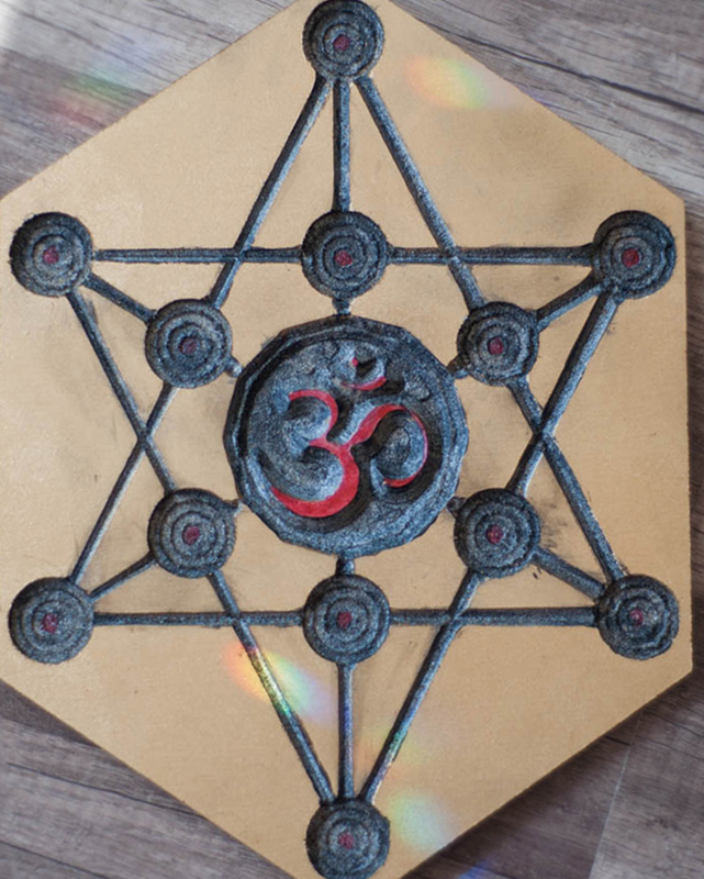 Merkaba Om Crystal Grid Base and Sphere Holder