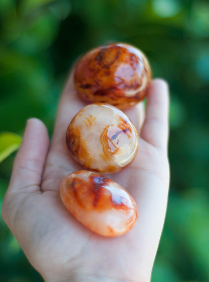 Carnelian Palm stone small