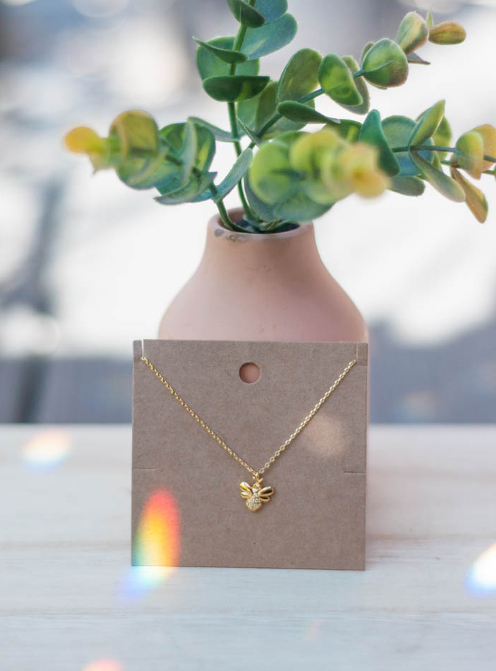 Bee Gold Dipped Pendant