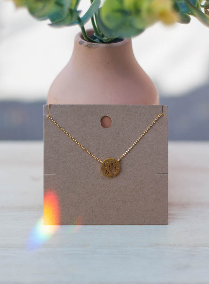 Cacti Gold Dipped Pendant