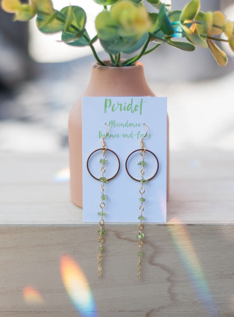 Peridot Circle Earrings