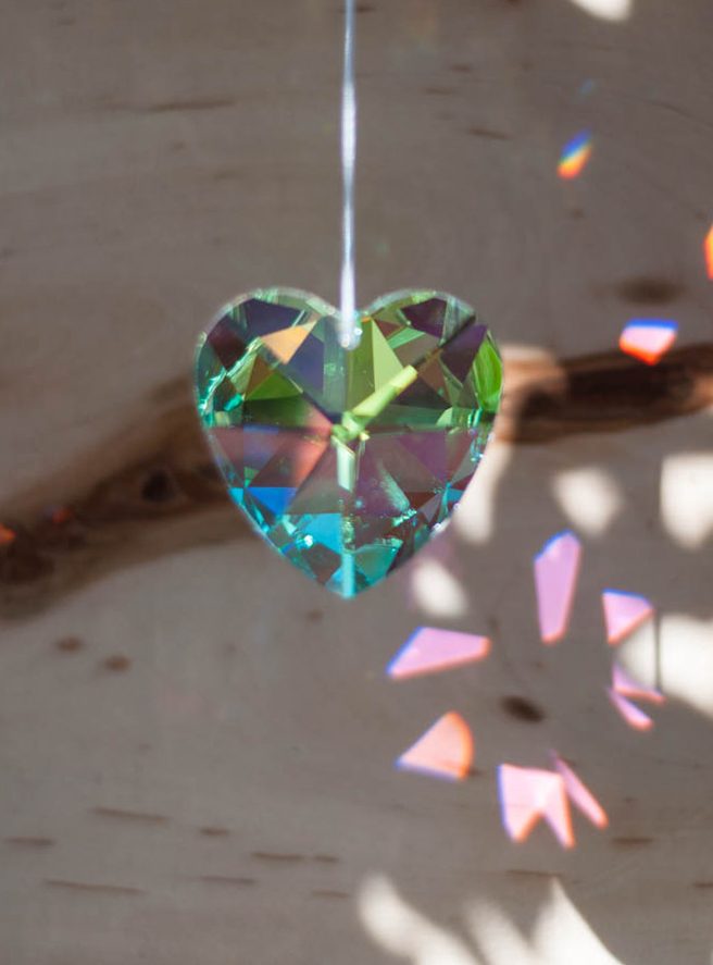 Swarovski Crystal 40mm Rainbow Maker Heart Aurora