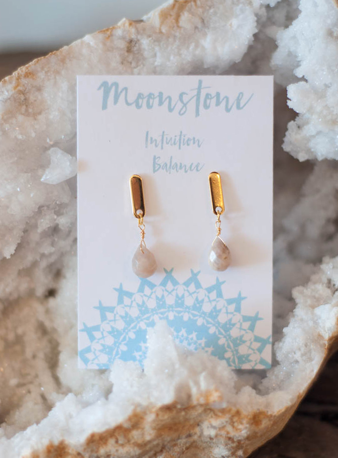 Moonstone Stud Earrings