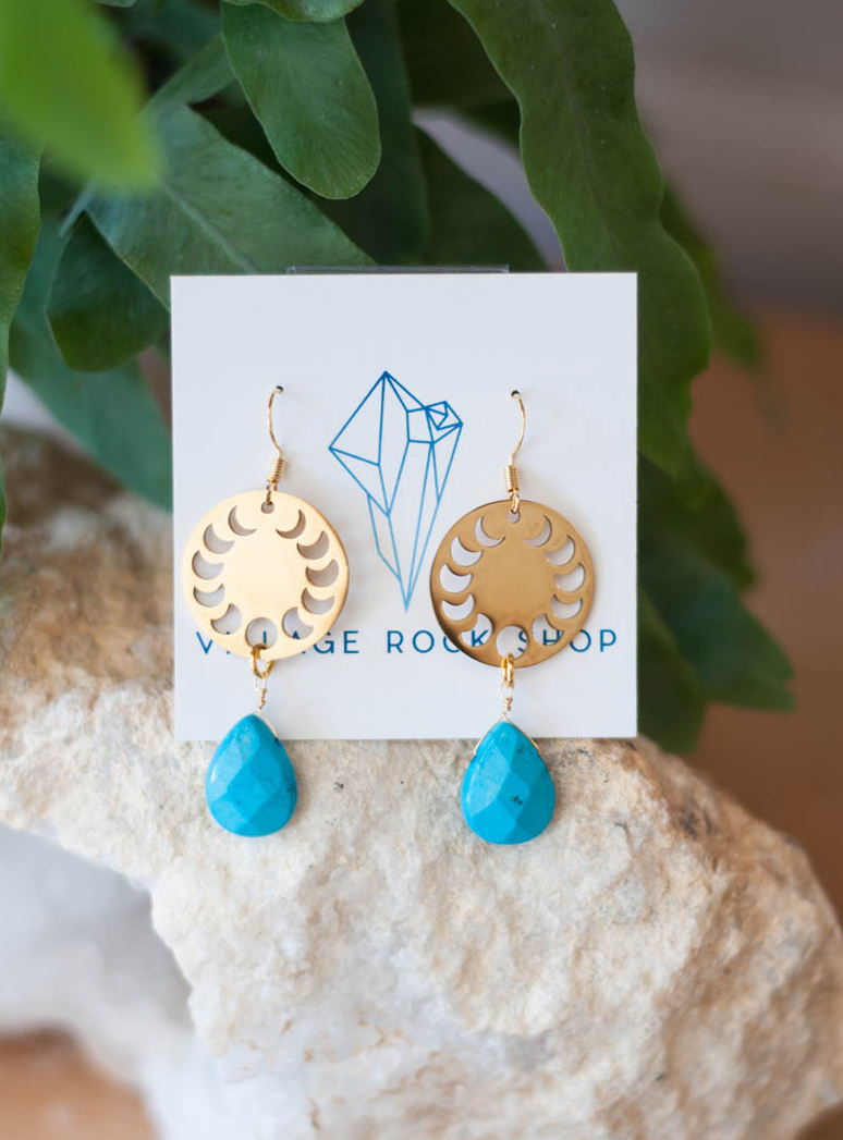 Howlite Moon Phase Earrings