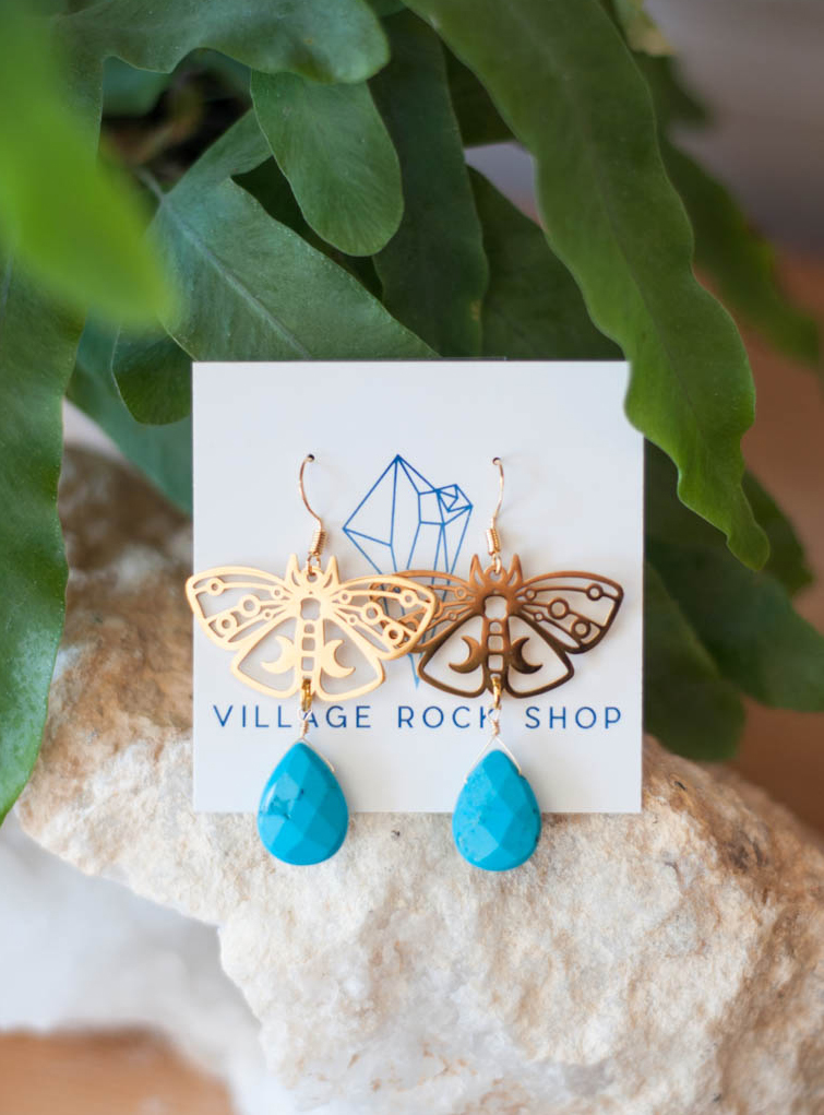 Howlite Butterfly Earrings