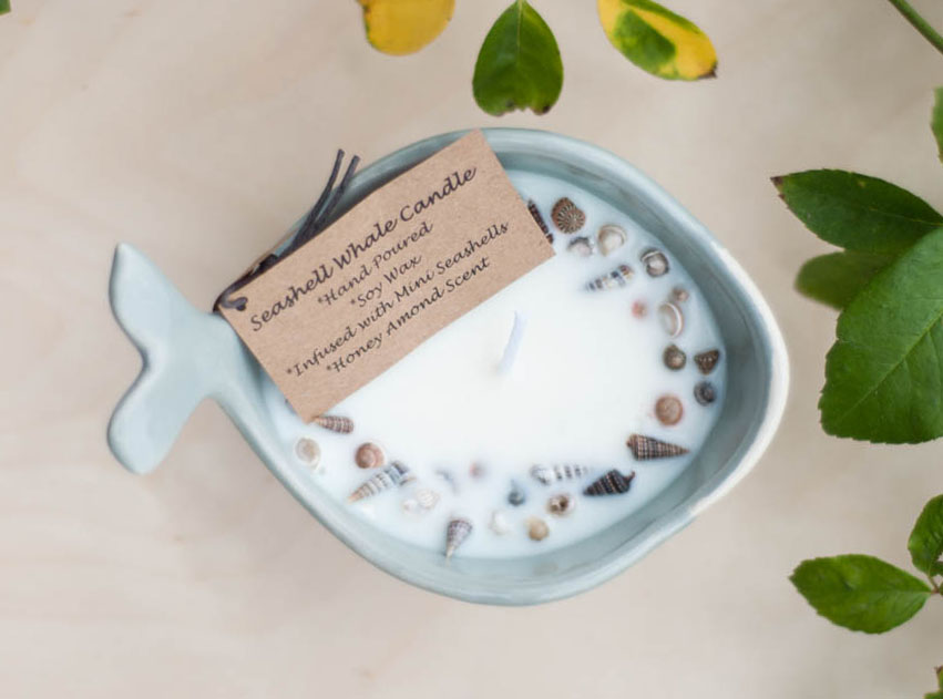 Seashell Whale Candle Candles & Candle Holders Village Rock Shop