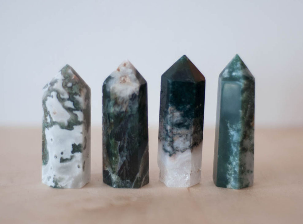Green Moss Agate Tower small | Crystal Tower Generators | Village Rock Shop