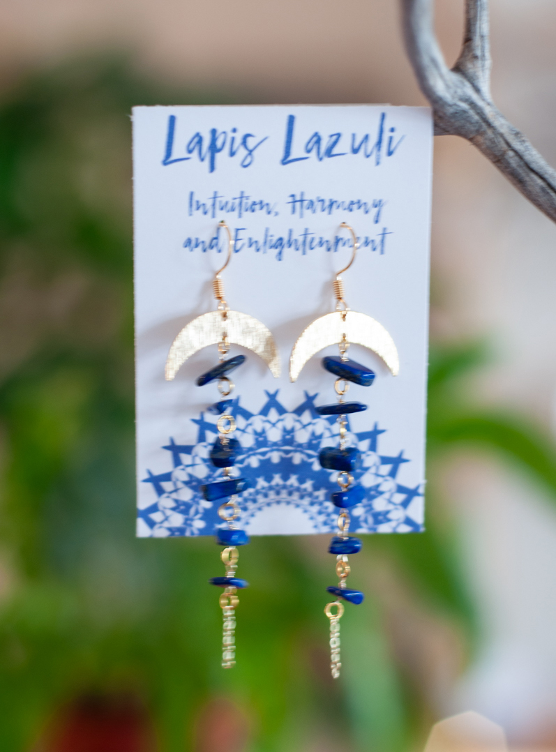 Lapis Lazuli Goddess Earrings
