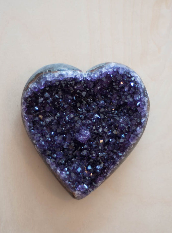 Uruguay Amethyst Geode Heart #16