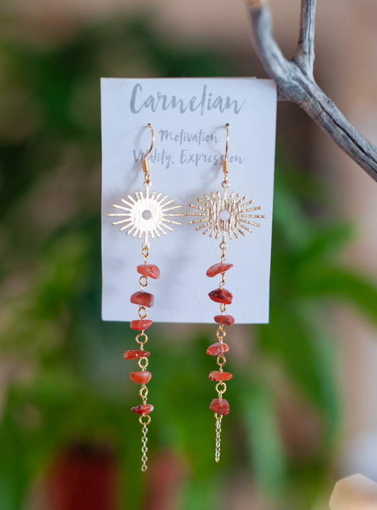 Carnelian Sun Earrings
