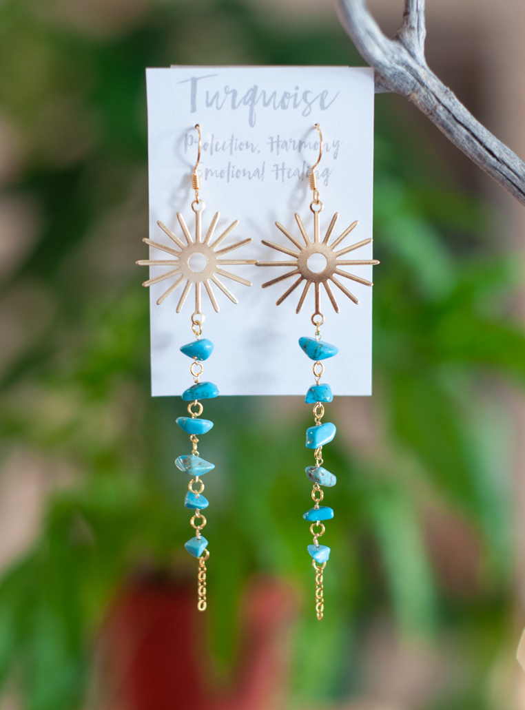 Turquoise Sun Earrings