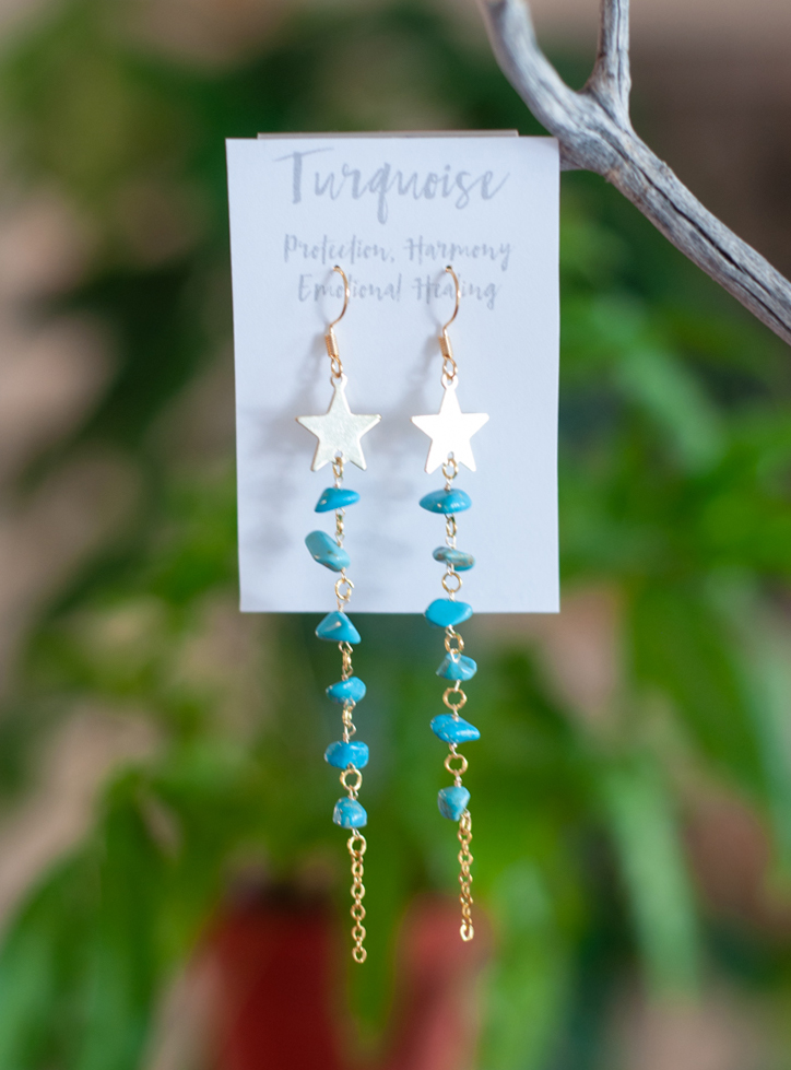 Turquoise Star Earrings